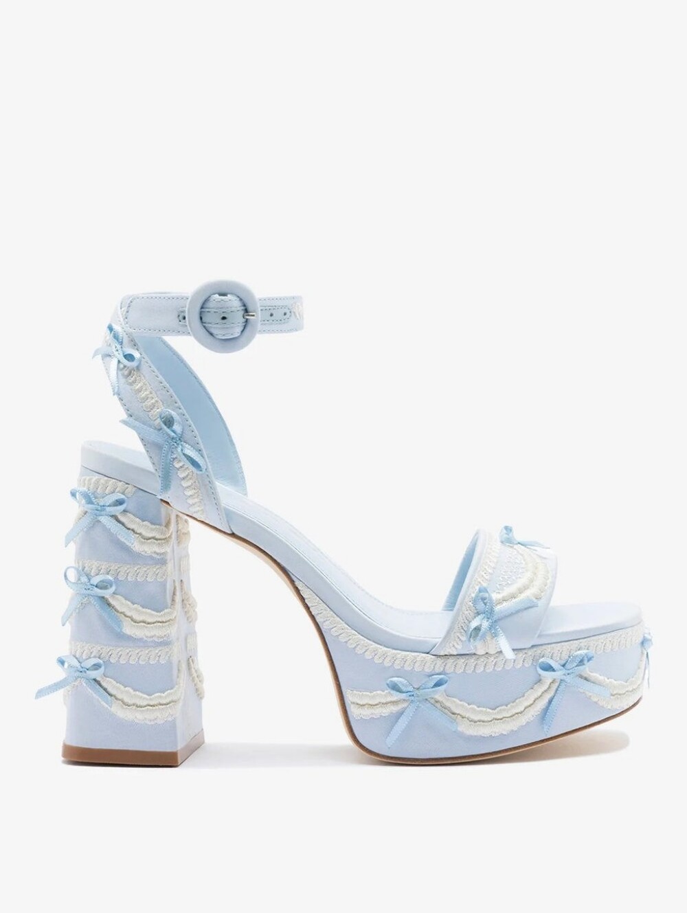 Larroudé x Tanner Fletcher "Dolly Cake & Lace" Platform Sandal Heels 38 MSRP$875